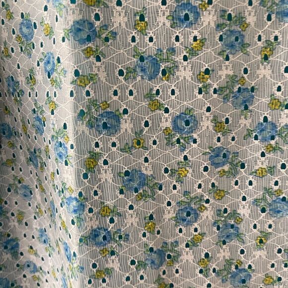 Vintage lace overlay puff sleeve cottagecore midi dress - Picture 12 of 14